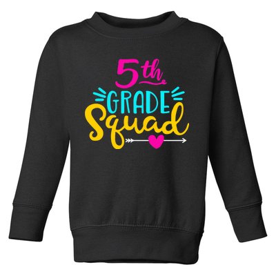 5th Grade Squad Team Arrow Heart Toddler Sweatshirt