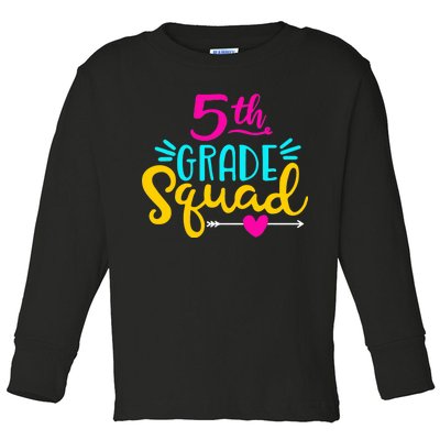 5th Grade Squad Team Arrow Heart Toddler Long Sleeve Shirt