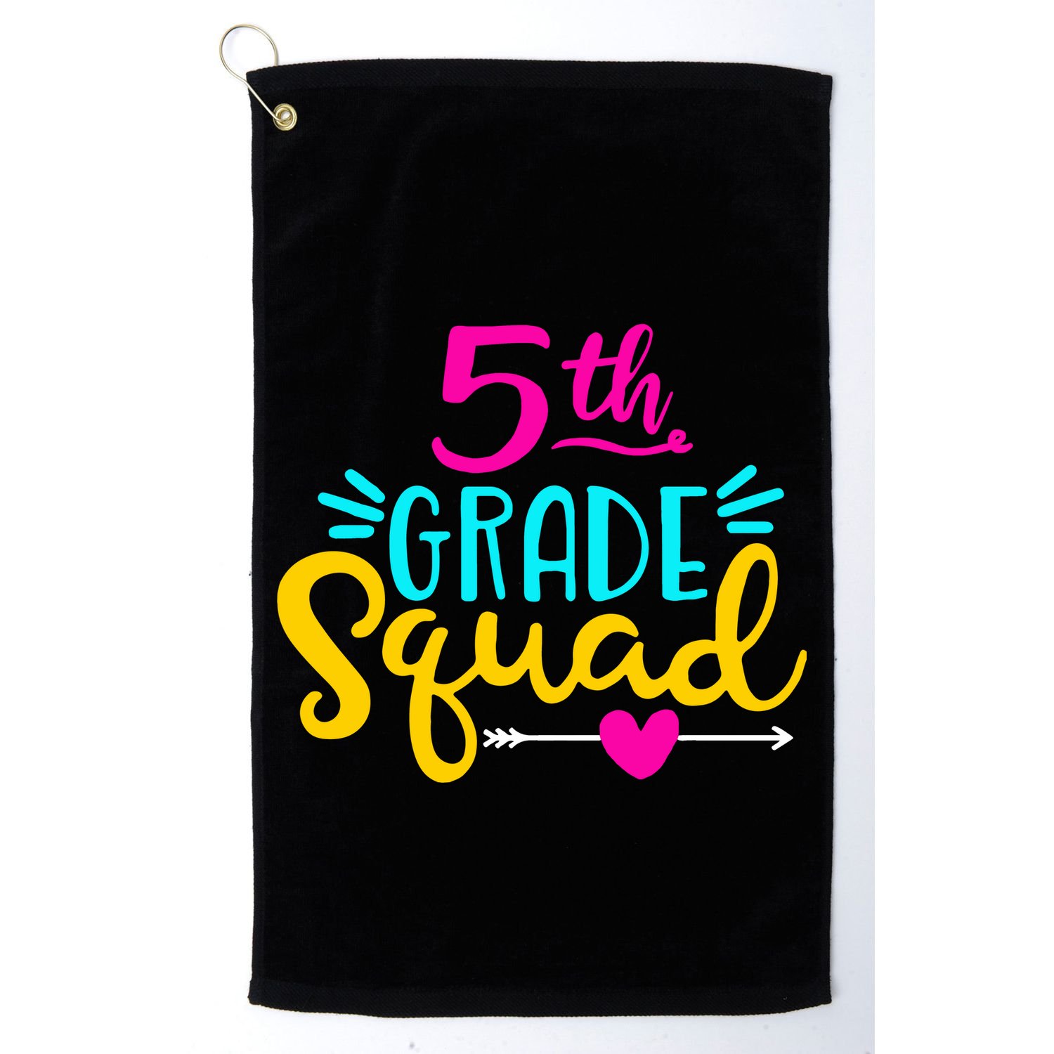 5th Grade Squad Team Arrow Heart Golf Towel