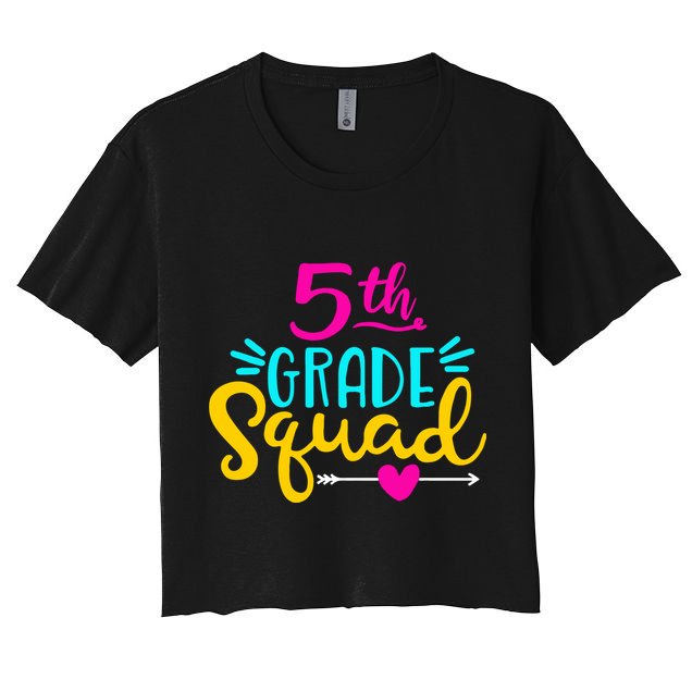 5th Grade Squad Team Arrow Heart Crop Top