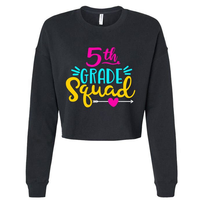 5th Grade Squad Team Arrow Heart Cropped Pullover Crew
