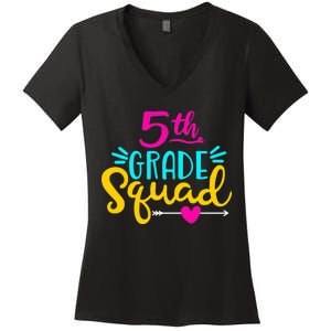 5th Grade Squad Team Arrow Heart Women's V-Neck T-Shirt