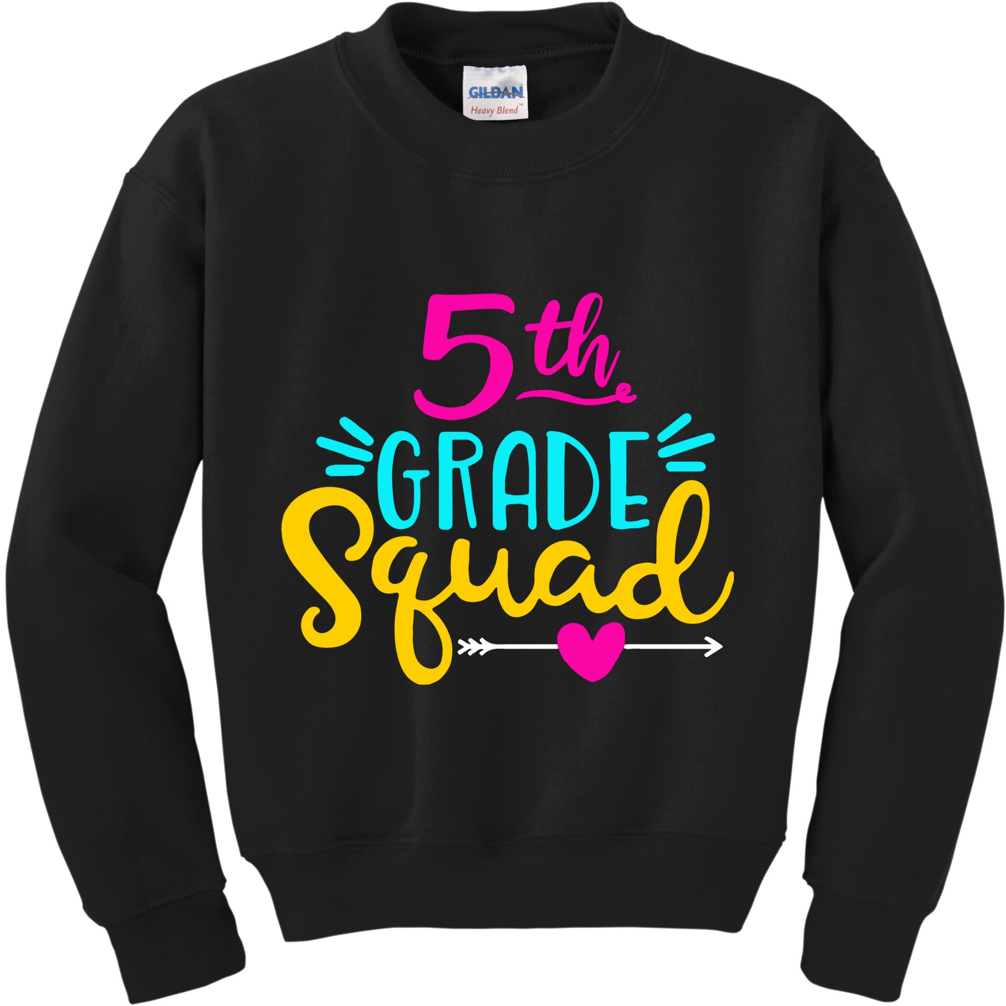 5th Grade Squad Team Arrow Heart Kids Sweatshirt