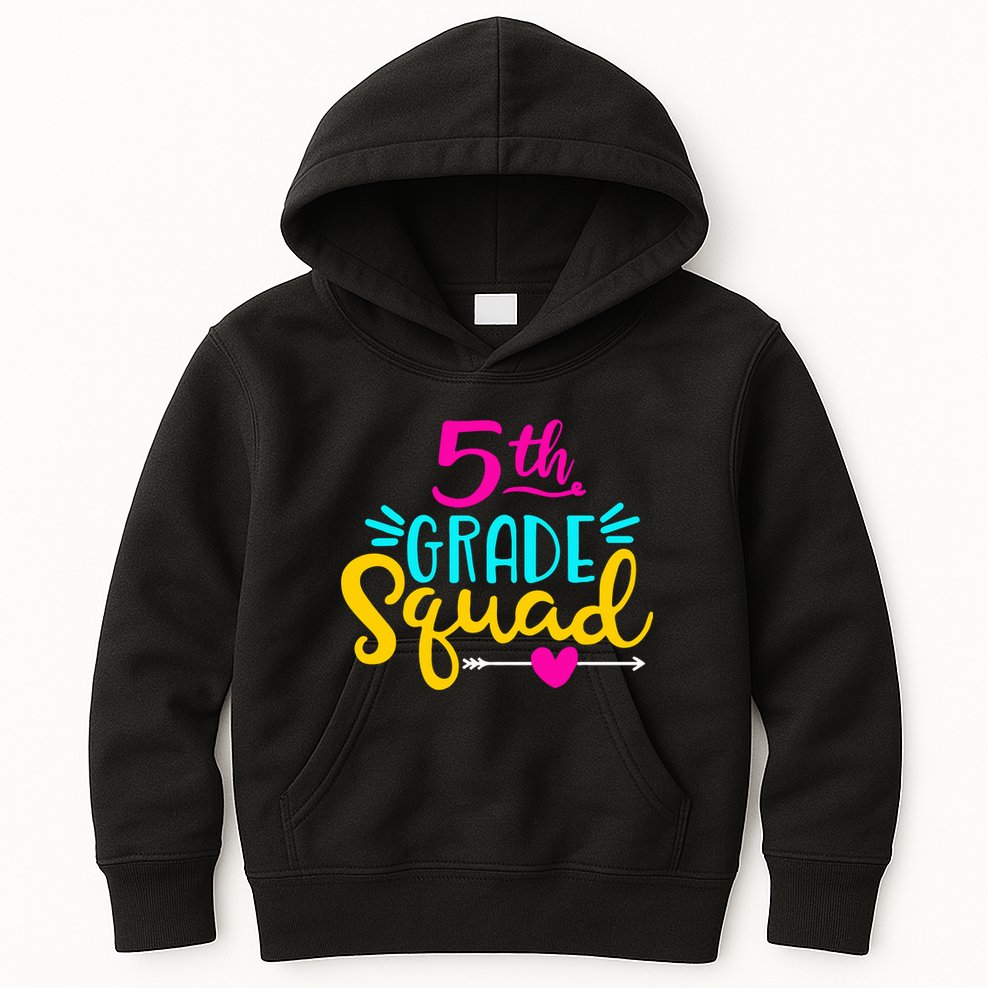 5th Grade Squad Team Arrow Heart Kids Hoodie