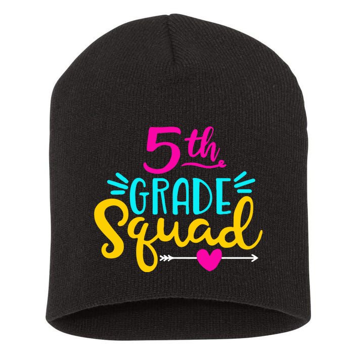 5th Grade Squad Team Arrow Heart Short Acrylic Beanie