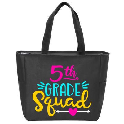 5th Grade Squad Team Arrow Heart Zip Tote Bag