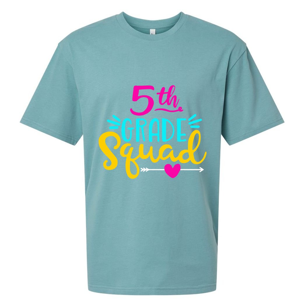 5th Grade Squad Team Arrow Heart Sueded Cloud Jersey T-Shirt