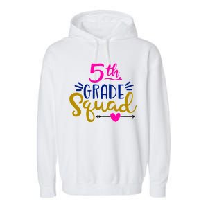 5th Grade Squad Team Arrow Heart Garment-Dyed Fleece Hoodie