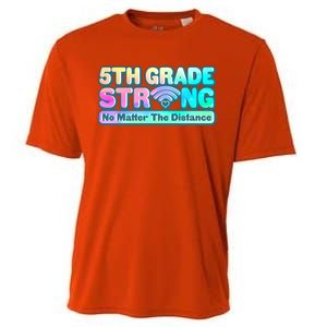 5th Grade Strong No Matter The Distance Distancing Learning Cooling Performance Crew T-Shirt