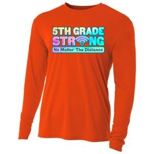 5th Grade Strong No Matter The Distance Distancing Learning Cooling Performance Long Sleeve Crew