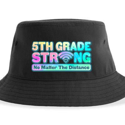 5th Grade Strong No Matter The Distance Distancing Learning Sustainable Bucket Hat