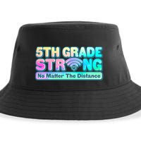 5th Grade Strong No Matter The Distance Distancing Learning Sustainable Bucket Hat