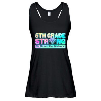 5th Grade Strong No Matter The Distance Distancing Learning Ladies Essential Flowy Tank
