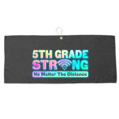5th Grade Strong No Matter The Distance Distancing Learning Large Microfiber Waffle Golf Towel