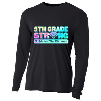 5th Grade Strong No Matter The Distance Distancing Learning Cooling Performance Long Sleeve Crew