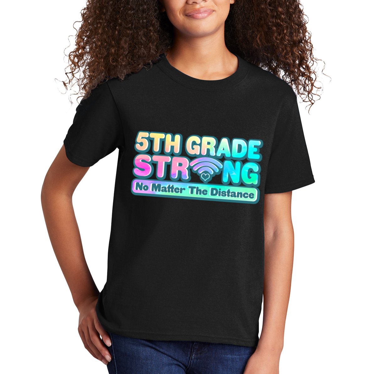 5th Grade Strong No Matter The Distance Distancing Learning Kids T-Shirt