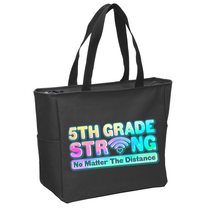 5th Grade Strong No Matter The Distance Distancing Learning Zip Tote Bag