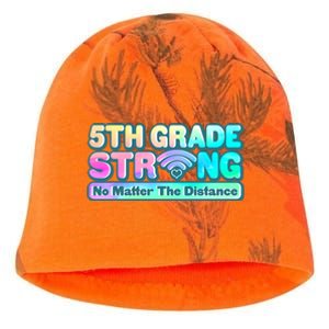 5th Grade Strong No Matter The Distance Distancing Learning Kati - Camo Knit Beanie