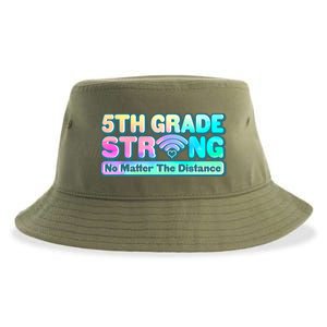 5th Grade Strong No Matter The Distance Distancing Learning Sustainable Bucket Hat