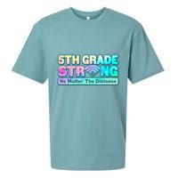 5th Grade Strong No Matter The Distance Distancing Learning Sueded Cloud Jersey T-Shirt