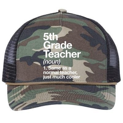 5th Grade Teacher Funny Definition Retro Rope Trucker Hat Cap