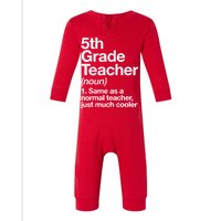 5th Grade Teacher Funny Definition Infant Fleece One Piece