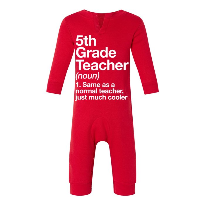 5th Grade Teacher Funny Definition Infant Fleece One Piece