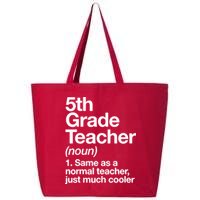 5th Grade Teacher Funny Definition 25L Jumbo Tote