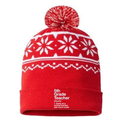 5th Grade Teacher Funny Definition USA-Made Snowflake Beanie