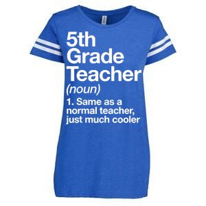 5th Grade Teacher Funny Definition Enza Ladies Jersey Football T-Shirt