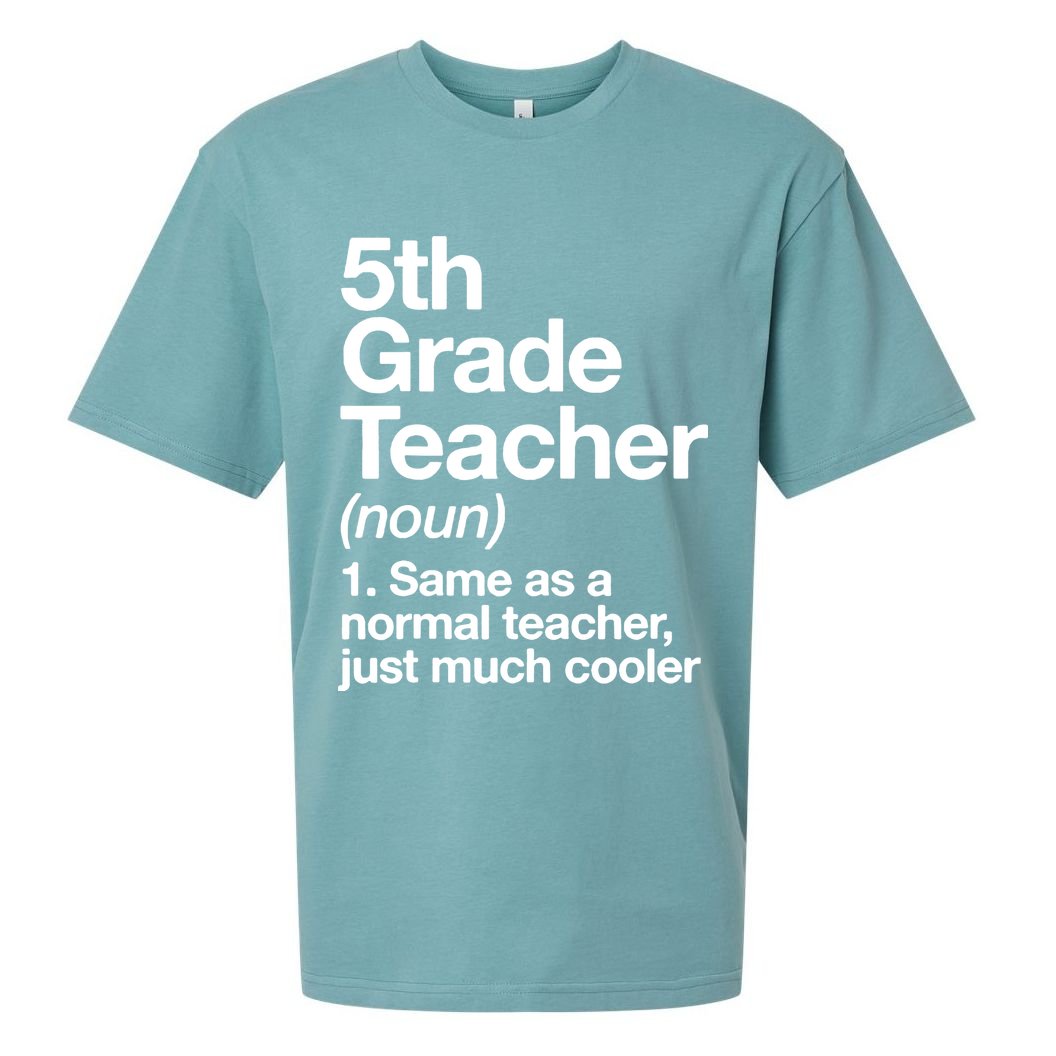 5th Grade Teacher Funny Definition Sueded Cloud Jersey T-Shirt