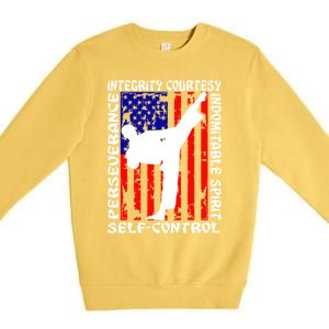 5 Tenets Of Taekwondo Martial Arts Gift Premium Crewneck Sweatshirt