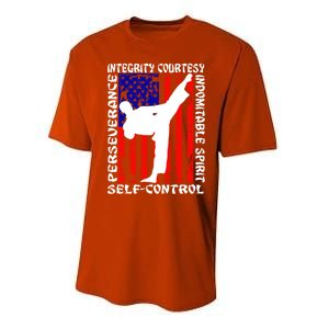 5 Tenets Of Taekwondo Martial Arts Gift Performance Sprint T-Shirt