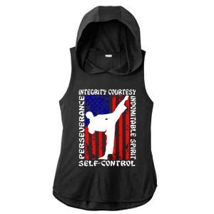 5 Tenets Of Taekwondo Martial Arts Gift Ladies PosiCharge Tri-Blend Wicking Draft Hoodie Tank