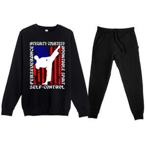 5 Tenets Of Taekwondo Martial Arts Gift Premium Crewneck Sweatsuit Set