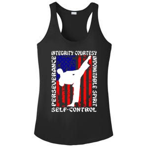 5 Tenets Of Taekwondo Martial Arts Gift Ladies PosiCharge Competitor Racerback Tank