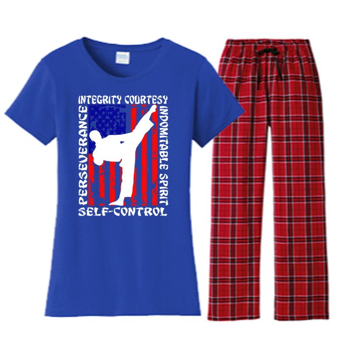 5 Tenets Of Taekwondo Martial Arts Gift Women's Flannel Pajama Set