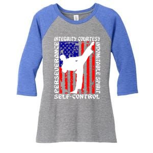 5 Tenets Of Taekwondo Martial Arts Gift Women's Tri-Blend 3/4-Sleeve Raglan Shirt