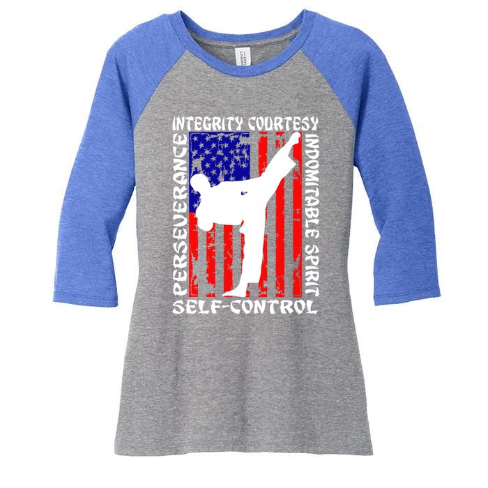 5 Tenets Of Taekwondo Martial Arts Gift Women's Tri-Blend 3/4-Sleeve Raglan Shirt