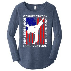 5 Tenets Of Taekwondo Martial Arts Gift Women's Perfect Tri Tunic Long Sleeve Shirt