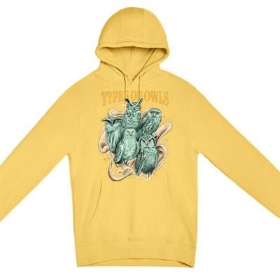 5 Types Of Owls Premium Pullover Hoodie