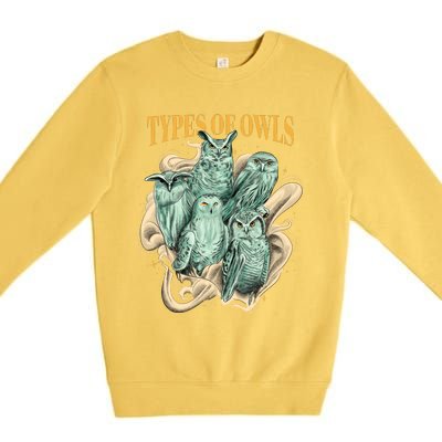 5 Types Of Owls Premium Crewneck Sweatshirt