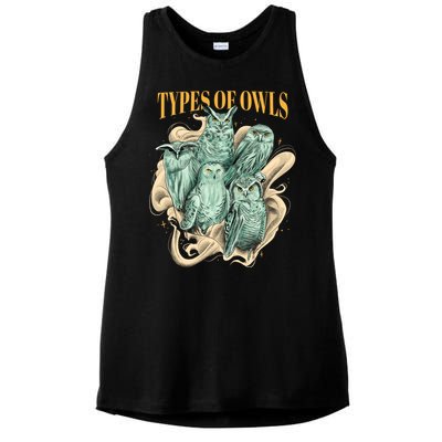 5 Types Of Owls Ladies PosiCharge Tri-Blend Wicking Tank