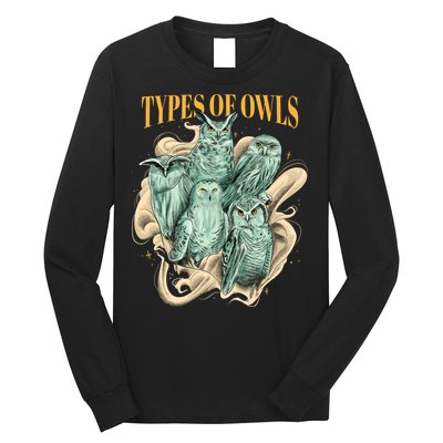 5 Types Of Owls Long Sleeve Shirt