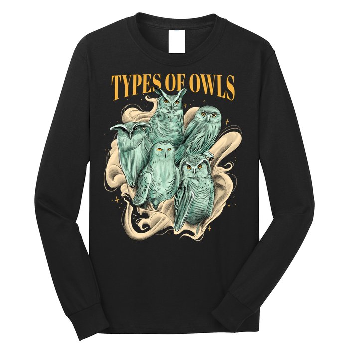 5 Types Of Owls Long Sleeve Shirt