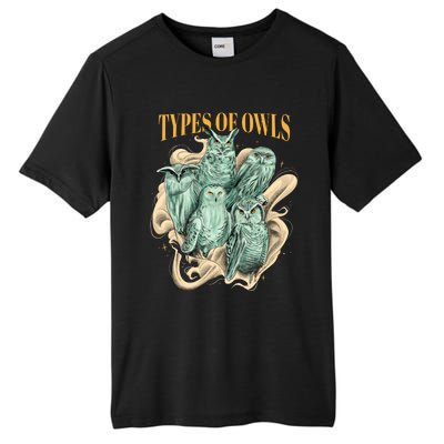 5 Types Of Owls Tall Fusion ChromaSoft Performance T-Shirt