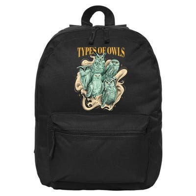 5 Types Of Owls 16 in Basic Backpack