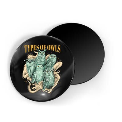 5 Types Of Owls Magnet