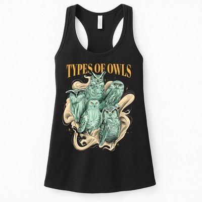 5 Types Of Owls Womens Tank Top