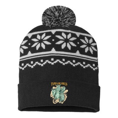 5 Types Of Owls USA-Made Snowflake Beanie